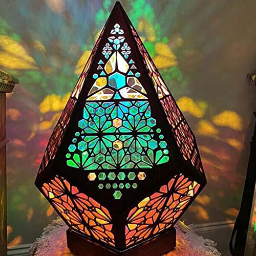 Lampe de sol 3D en mosaïque de style bohème, marocain, faite à la main, motif géométrique, rétro, pour vacances, chambre à coucher, salon