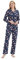 GLOBAL Femme Pyjama Flanelle Manches Long |Ensembles de Pyjama Coton |Chemises de Nuit Bouton | Chaleureux Vêtements de Nuit Confortable Bleu, Rose XXL