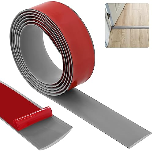 Bocguy Übergangsprofil 4cm*3.0m, Wasserdicht Selbstklebend Vinyl Übergang Sschiene, Boden-Leiste Zum Vinyl Übergangs für Fußböden, lexible Knickleiste Fugendichtungsband, Bodenprofil (Grau)