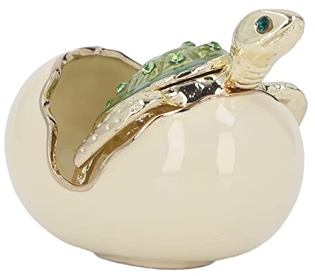 Tiiyee Schlüpfschildkröten Schmuckkästchen Schildkröte Im Brutei Schmuckkästchen Handbemalte Tierfigur Sammlerstück Ostergeschenke Muttertagsgeschenke Vintage Aufbewahrung Andenken Heimdeko