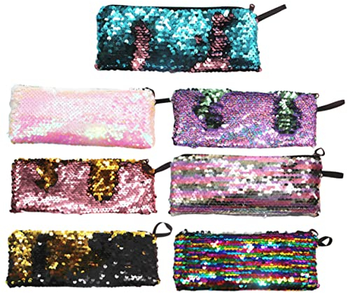 STOBOK 7 Stück Pailletten-Etui Datenkabel Aufbewahrungstasche Schreibwaren-Halter Tasche Meerjungfrau-Stifttasche Mädchen-Stiftetui Etui Für Mädchen Stationärer Halter Für
