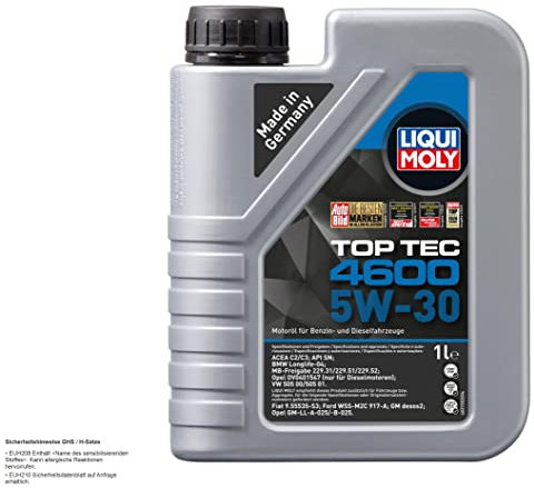 Inspektionspaket Wartungspaket Filterset mit 6 L Motoröl Top Tec 4600 5W-30, Ölfilter, Verschlussschraube