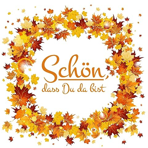 20 Servietten Herbst Schön dass Du da bist im Herbstkranz als Tischdeko. Papierservietten mit Motiv. Auch für Decoupage und Serviettentechnik 33x33cm