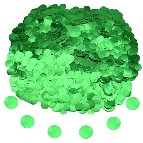 Hocansen 50g/1.76oz Runde Konfetti 15mm Tisch Papier Confetti Metallisch Folie Glitzer Konfetti Streudeko Pailletten Tischkonfetti in Hochglanz für Party Dekoration (Green/ZX-YX)