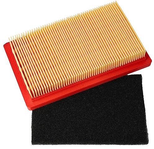 vhbw Ersatzfilter Set (1x Vorfilter, 1x Luftfilter) kompatibel mit Güde Big Wheeler 514.1 R Trike Rasenmäher, 14,5X 8,5 x 2,8 cm Orange Schwarz