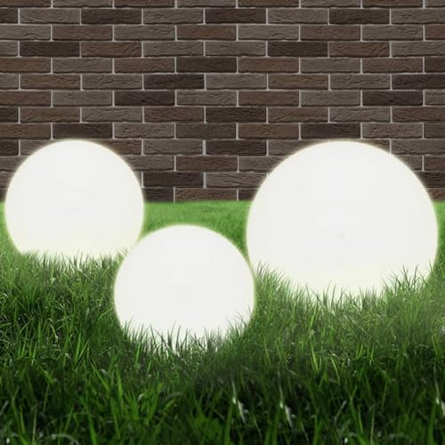Homgoday 6 Stück LED Schüsselleuchte Set Kugelleuchte 20/30/40 cm PMMA