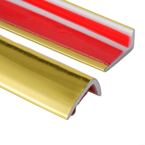 en quart de cercle en PVC, bande décorative autocollante pour maison, décoration murale d'angle pour porte d'armoire, coin de table (doré)