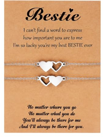 Moguri 2 Stück Mutter Tochter Armband Schwester Armband Geschenk für Mutter Tochter Schwester Herz aus 316L Edelstahl Geburtstagsgeschenke,Freundschafts Bestie Armband