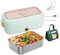 MeLtor Scaldavivande Elettrico Portatile Adatto per Portatili Da 110 V/12 V/24 V, Porta Pranzo Riscaldabile Isolamento Termico Di Lunga Durata Alimentato Tramite USB, Porta Pranzo Riscaldabile,Green
