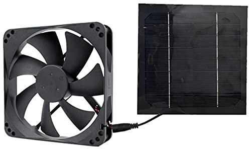 Droagoct Ventilateur D'Extraction Solaire 20 W Extracteur D'Air Mini Ventilateur 6 Pouces Ventilateur Alimenté par Panneau Solaire pour Chien Poulet Maison Serre RV