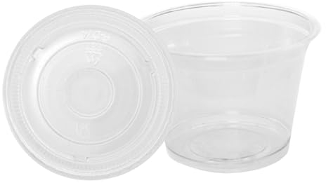 Bella Vita Salsera de plástico Pet + tapas de PET transparente, 50 unidades, 95 ml