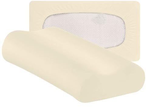 Traumschloss Flex-Kissenbezug für Nackenstützkissen- (30x50-40x70), Farbe:Creme