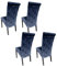 Ares Meble Esszimmerstühle 4er Set K6 - Dining Chair - Esszimmerstuhl Holz - Küchenstühle, Wohnzimmer Stühle - Polsterstuhl Esszimmer - Esstisch Stühle, Essen Stuhl - Samt Dunkelblau - Schwarz