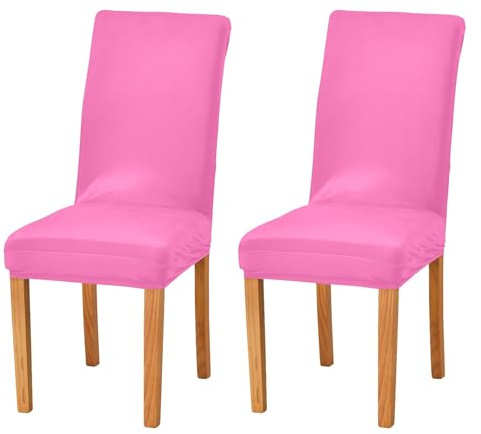 ODAWA Parson Stuhlhussen, Hot Pink, 2er-Set, Esszimmerstuhlhussen für Zuhause, Hotel