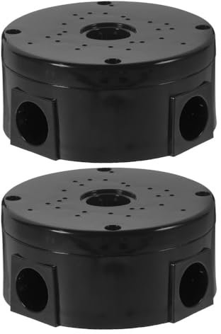 HOMSFOU Boîte De Jonction Étanche Pour Extérieure, Grand Espace Plusieurs Ouvertures, Diamètre 10 Mm, câble Noir, Lot De 2 Pièces, Pour Gestion De Câbles Et Installation En Extérieur