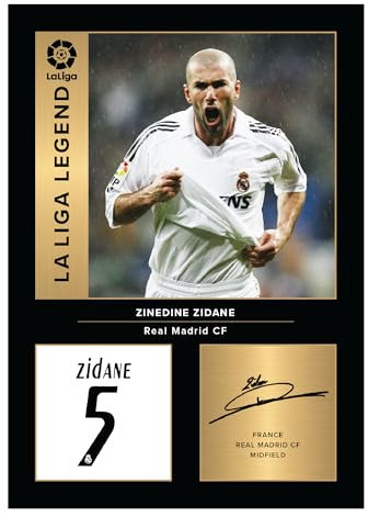 Icons Wall Art Zinedine Zidane Real Madrid Legends Signed A4 Printed Photo Picture Display Gift For Real Madrid Fans Digitally Reproduced Signature Unframed