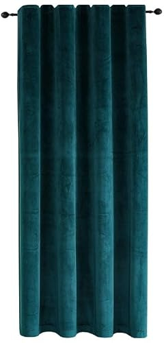 TiborTex Verdunkelungsvorhang Samt weich 140x225 cm Petrol Vorhang Kräuselband Blickdicht Gardine abdunkelnd U-Band