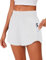 PINSPARK Sporthose Damen Kurz Laufhose Leicht Atmungsaktiv Sport Shorts Sommer 2 in 1 Jogginghose Komfortable Workout Radlerhose Sportliche Shorts Weiß s