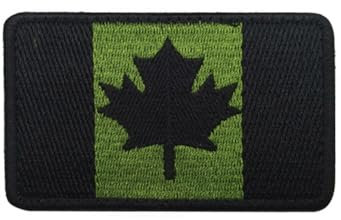 Aufnäher mit Kanada-Flagge, taktische Etiketten, kanadisches Ahornblatt, bestickter Aufnäher, Moral-Nationalemblem, Schulter-Aufnäher, Stickerei für Reise, Rucksack, Jacken, Hüte, Teamuniform (Grün-1)