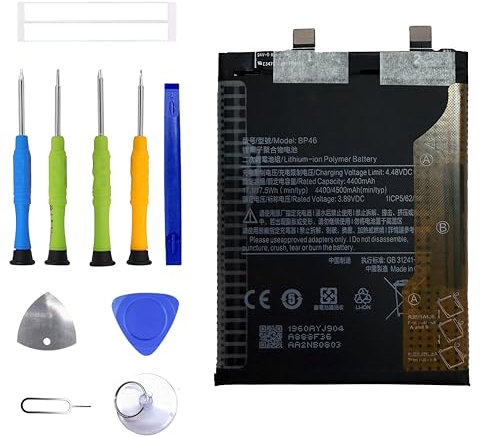 ERYNK BP46 Batterie de rechange compatible avec Xia-omi 12X, Xia-omi 12S et Xia-omi 12 avec jeu d'outils