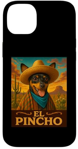 Miniatura Pinscher El Pincho Wild West Cowboy Western Dog Carcasa para iPhone 14 Plus