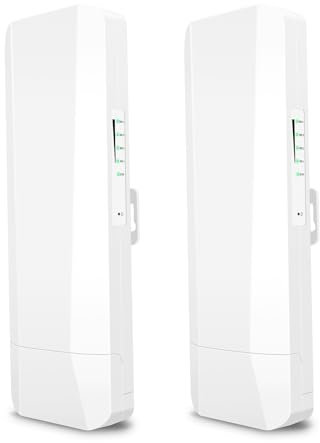 Puente Inalámbrico Gigabit, Puente WiFi Al Aire Libre de Largo Alcance, de Red Inalámbrica 5G con Inalámbricos Doble Banda Antena para Vigilancia Al Aire Libre y, sin Cableado, Acceso (Fuente de