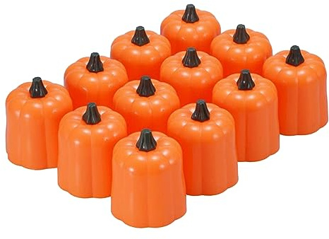 Alipis 12pcs Battery Operated Pumpkin Lanterns Led Lights Halloween Decorations for Parties Home Bedroom