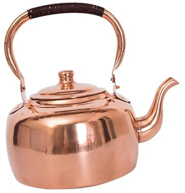 Copper Tea Kettle, Ergonomic Handle Retro Handmade Teapot for Stovetop Camping and Gas Stoves
