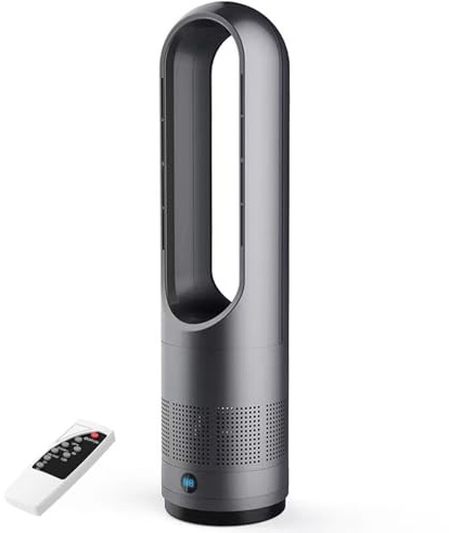 LSQXSS Tower Fans,18 bladeless Tower Fan with Remote Control&Timer Function,8 Speeds,80° Oscillation Fan for Bedroom, Kitchen,Office Fans,LED Display with Auto Off