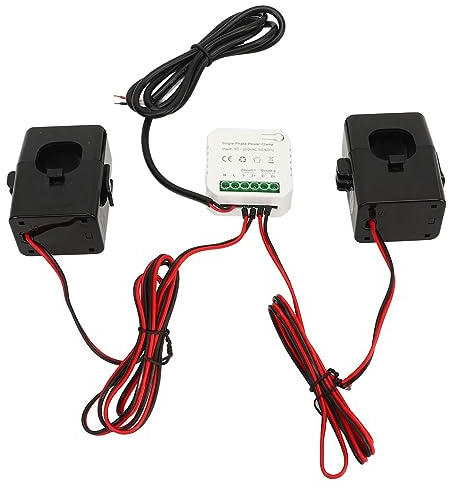 Fockety Monite d'Énergie Domestique, Moniteur Intelligent d'utilisation de l'Électricité en Temps RÉEL WiFi, Monite 'Électé 90-250 Vac avec Transformateur de Courant 2 200Ac