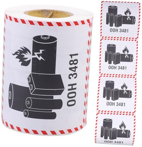 Cabilock 300pcs Lithium Battery Warning Sticker Adhesive Label Stickers for Battery Shipping Caution Use Lithium Packages