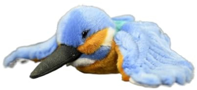 SMJWH Niedliches Eisvogel-Plüschtier mit offenen Flügeln – kleine ausgestopfte Vogelpuppe, kuscheliges Tierdekor, 20 cm