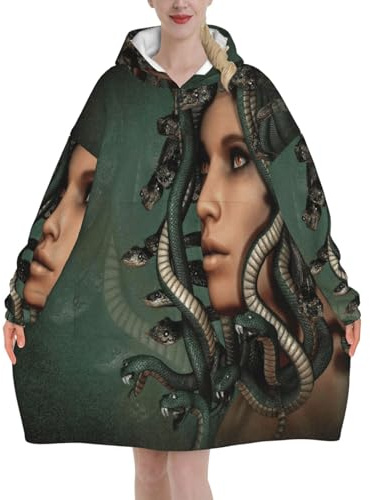 HLBSDM Medusa-Decken-Hoodies mit griechischem Mythos-Motiv für Damen und Herren – Übergröße, tragbar, weich und warm.