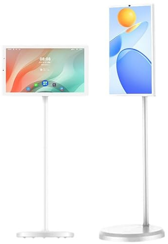 GwlThixion Smart TV Portatile FHD da 24 Pollici, Portable Smart TV, Built-in 7800mAh Battery, Built-in 13MP camera, Full Swivel Rotation, Voice Remote Control 32inD-4+64G