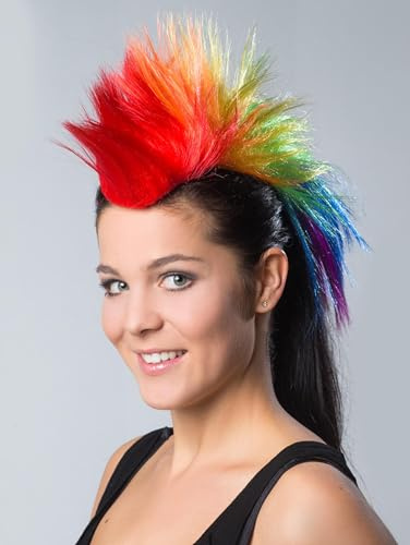 Irokesen Haarteil für Fasching & Karneval - Punk Perücke für Party, Festival & Kostüme - Bunte Fun Mohawk Perücke für Damen & Herren