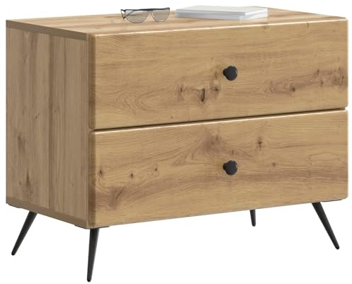 vidaXL Nachttisch Artisan-Eiche 62 x 34,5 x 47,5 cm Holzwerkstoff, Wohnzimmer, rechteckiger Tisch, modernes Design, viel Stauraum, minimaler Stand, Smarter Raumlösungsakzent