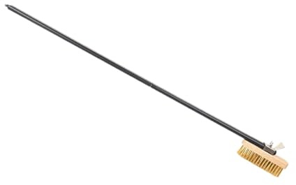 Cepillo para Horno De Pizza - Cerdas De Latón, Raspador De Piedra Resistente Al Calor | Fregadora De Alambre Profesional No Abrasiva con Mango Largo para Hornos De Leña Y Parrillas Al Aire Libre