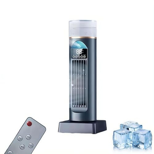 FLKWOP Air Conditioning Fan - Cooling Fans That Blow Cold Air | Space Cooler Cool Gadgets Bladeless, Quiet Evaporative Humidifier with Timer & Remote for Bedroom Office Dorm