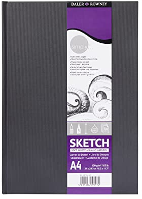 Daler Rowney Simply Cuaderno Dibujo Cosido Papel Blanco Natural A4 100G/M²