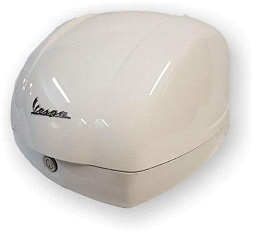 Vespa Topcase 36 Liter GTS Schwarz/Weiß 544 - Montebianco/Luna/Pastel/Innocenza, Universal für GTS Farbe Weiß 544 ab 2016, AUTOMOTIVE_HELMET, DOT, Motorrad
