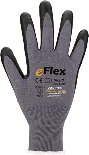ASATEX Feinstrickhandschuh mit Mikroschaum-Beschichtung E091, grau/schwarz, Gr. 11 (12 Paar)