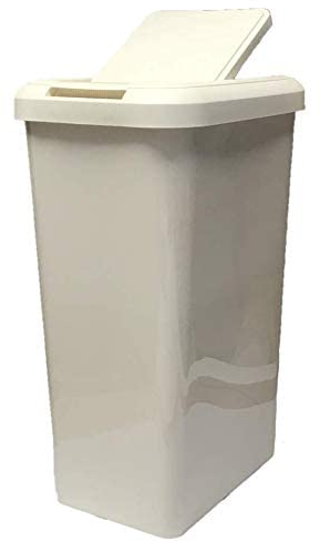 KetoPlastics 45 Litre Touch Top Kitchen Bin Rubbish Paper Waste Can Dustbin Rectangle Plastic (Cream)