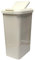 KetoPlastics 45 Litre Touch Top Kitchen Bin Rubbish Paper Waste Can Dustbin Rectangle Plastic (Cream)