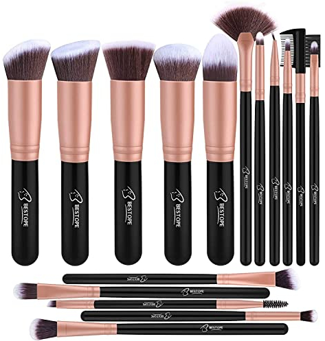 Set de brochas de maquillaje profesional BESTOPE 16 piezas Pinceles de maquillaje Set