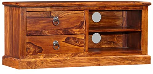 vidaXL Akazie-Holz Massiv TV Schrank Fernsehtisch Fernsehschrank Lowboard TV Möbel Tisch Board Sideboard HiFi-Schrank 90x30x40cm