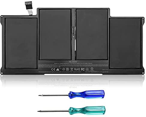 SLODA A1405 A1496 A1377 Batteria di Ricambio per MacBook Air 13 A1466 (metà 2012 metà 2013 inizio 2014 inizio 2015 2017) A1369 (fine 2010 metà 2011) [Li-Polymer 7.6V 7200mAh]