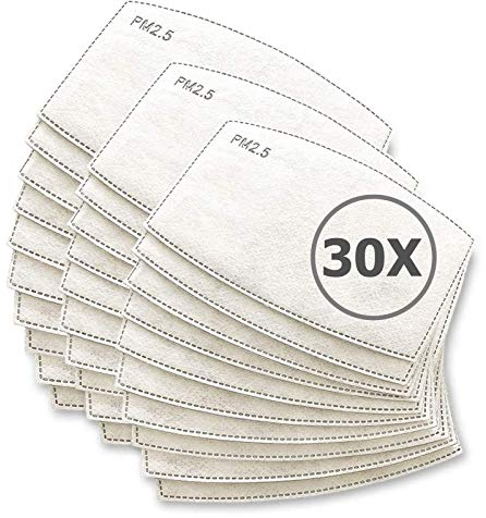 TBOC Filtro Monouso per Mascherina - [Pack 30 Unità] Lotto di Filtri intercambiabili 5 Strati di Filtrazione Sostituibili Materiale Morbido e Traspirante Protezione Polvere Inquinamento Agenti Dannosi