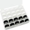 New brothread 25pcs/Pack 15Weiß+10Schwarz 60S/2 (90WT) Bobbin Thread Vorgewickelten Spulen Unterfaden Kunststoff Größe A SA156 für Stickerei und Nähmaschine Brother/Babylock/Janome/Singer/Kenmore