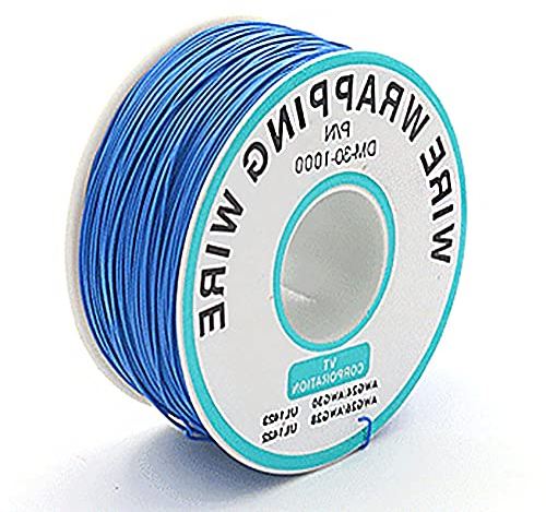 Blauer 30 AWG 0,25 mm massiver Draht farbiger elektrischer Draht Kabellehre Spule Hookup Drähte Elektronik-Kit verseilter verzinnter Kupferdraht DIY flexibel und weich