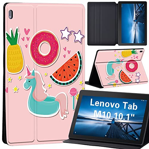 Cartoon Case for Lenovo Tab M10 TB-X605F/ TB-X605L/ TB-X505F/ TB-X505L - Leather Tri-Fold Stand Cover Case for Lenovo Tab M10 10.1-Inch Tablet (lolly pop unicorn)